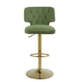 thumbnail image 6 of 2pcs Bar Stools Modern Counter Height Bar Stools with Back Upholstered Swivel Adjustable Barstools for Kitchen Island Restaurant, Avocado Green, 6 of 7