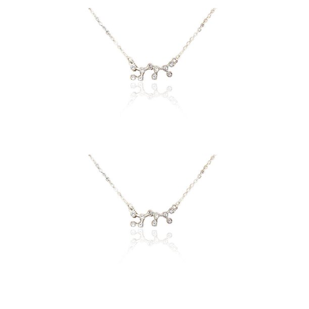 Sonducket Ins doce signos del zodiaco constelaciones tema collar del zodiaco diamantes de imitación joyería cómoda cadena colgante Aries oro Type1 NO1