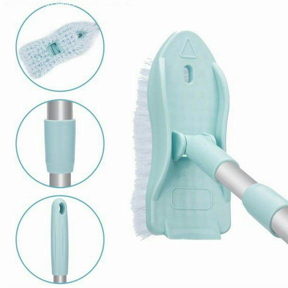 Multi-Function Floor Scrubber Brush Shower Cleaning Brush Extendable Stainless Steel Long Handle Tiles Bathtub Door Window Scrub Brush