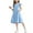 Blue, variant on Loopsun Girls Summer Dress, Girls Short Sleeve Stretchy A Line Short Sleeve Round Neck Dress Blue 11-12 Years