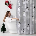 thumbnail image 5 of Winter Snowman with Hat Bathroom Shower Curtain Snowflake Gray Wood Christmas Waterproof Washable Shower Curtains for Bathtub Bath Decor with Grommets and Hook 72 X 72 Inch, 5 of 8