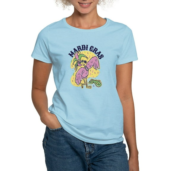 CafePress - Mardi Gras Flamingo T Shirt - Women's Classic T-Shirt