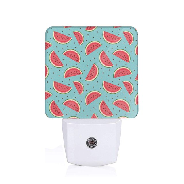 Fotbe Watermelon Luz Nocturna LED, Luz de Noche con Sensor de Luz Natural de Anochecer a Amanecer, Se Enchufa a la Pared, Blanco Cálido 0.5W-EU