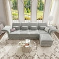 thumbnail image 4 of LLappuil Modular Sectional Sofa, 5 Seat Modular Sectional Sofa with 1 Storage Ottoman, 25.6 Deep Seat Chenille Sofa Gray, 4 of 8