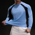 thumbnail image 5 of pstuiky manga larga para hombre, Camiseta de ejercicio Splice Colorr para hombre, ajustada, de alta resiliencia, con cuello redondo y manga larga Tops de hombre xl, 5 of 5