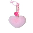 thumbnail image 2 of Linnome Creative Silicone Faux Rabbit Fur Heart Keychain for Bag Purse Couple Accessories Valentine's Day Gift Stylish Charm, 2 of 6