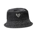 thumbnail image 3 of Sombrero para el de niños Portable Lindo Bucket Sombrero para actividades al aire libre Viajes cortos Summer negro, 3 of 8