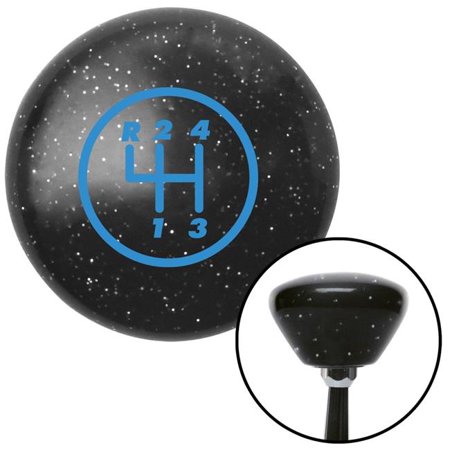 American Shifter Blue 4 Speed Shift Pattern - 4RUL Black Retro Metal Flake Shift Knob with M16 x 1.5