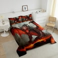 thumbnail image 3 of Dragon Comforter Set Queen ,Fire Print Trippy Bedding Set Gothic Home Decor,Mysterious 3D Dragon Bedding Comforter Sets Wild Safari Animal Quilt Bed Set 3Pcs, 3 of 5
