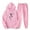 Pink, variant on USSUMA Sweat Pants Set for Womens 2 Piece Woman Hoodie Long Sleeved Pullover Sweatpant Outfits Pocket Drawstring Print Tracksuit Elastic Waist Fashion Jogger Sets Oversized Sport Fall Suit