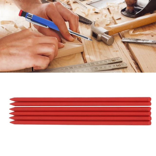 Marking Pencil Refill, 6Pcs Carpenter Pencil Refill 2.8mm HB Pencil Marking Scribing Tool Set Kit Durable Lasting for, Mechanical Pencil Refills