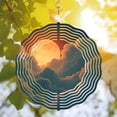 thumbnail image 3 of Serene Metal Hanging Wind Spinners & Chimes - Futuristic Wave Design for Yard & Garden Illuminated by Sunset Glow, 3 of 6