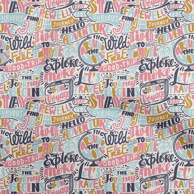 oneOone Cotton Flex Dark Olive Green Fabric Writing Text Sewing Material Print Fabric By The Yard 40 Inch Wide