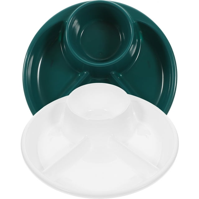 Assiettes de Dîner en Plastique 2 Pcs Assiette de Dîner Compartimentée Assiettes de Dîner pour la Maison Assiettes Compartimentées pour Aliments
