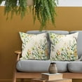 thumbnail image 3 of Spring Summer Pillow Covers 20X20 Inch Set of 2 Yellow Flowers Leaves Butterfly Decorative Pillow Cases Green Leaf Floral Cotton Linen Cushion Case Farmhouse Home Decor for Sofa Couch Porch Outdoor, 3 of 6