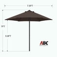 thumbnail image 6 of ABCCANOPY 7.5ft Outdoor Market Hand Push Patio Umbrella,12+Colors, Brown, 6 of 8