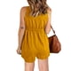 thumbnail image 2 of Mameluco de verano Ticfox sin mangas cuello en V piernas anchas cortas color puro amarillo S, 2 of 4