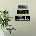 thumbnail image 3 of Basic Watch Your Step Uneven Stairs Sign (Black /Gold) - Small, 3 of 5