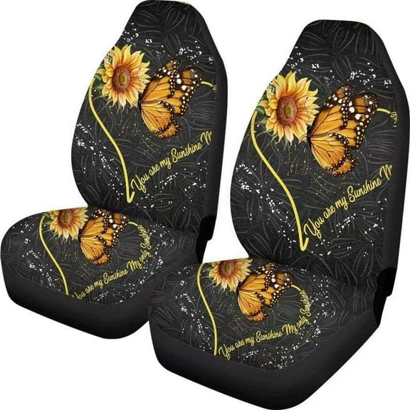 Retro Butterflies Car Seat Covers 2 Pcs Universal Fit for Vehicles Sedan for Men Women Car Seat Cover Seat Cushion Four Seasons