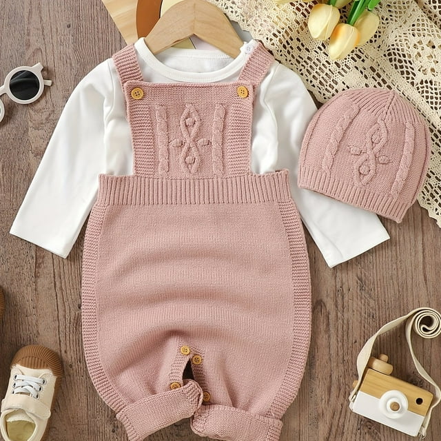 BABY'S DRESS BOYS' JUMPSUIT BABY'S SOLID COLOR GIRLS' KNIT JUMPSUIT WITHOUT TEE