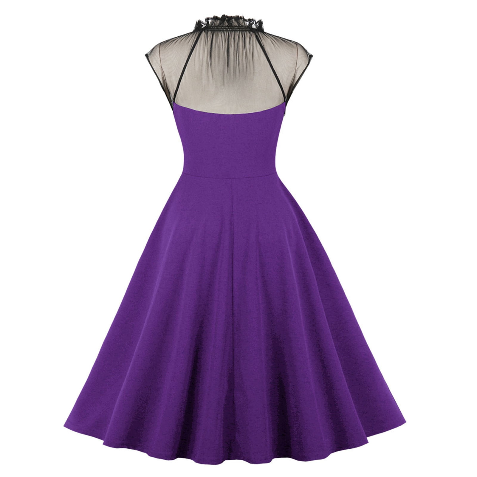 Purple 1950s Vintage Dresses XFLWAM Women's 1950s Audrey Retro