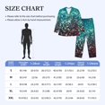 thumbnail image 4 of Susaid Colorful Rainbow Glitter Print Men's Long Sleeve Pajama Set, Two-Piece Button-Down Loungewear PJs Set, Comfortable Sleepwear for Relaxation-Medium, 4 of 7