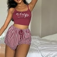thumbnail image 2 of B91xZ Womens Pajama Sets Two-Piece Sleepwear Button-Down Floral Pj Set,Wine S, 2 of 4