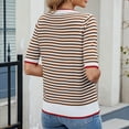 thumbnail image 7 of Bzhegqhd Women's Striped Short Sleeved Blouses Round Neck Fashionable Casual Top, 7 of 7