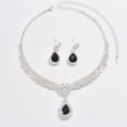 thumbnail image 5 of Faty-T Silver Crystal Bridal Wedding Jewelry Set Rhinestone Necklace Earrings Sets Prom Formal Costume Jewelry for Women and Brides, 5 of 6