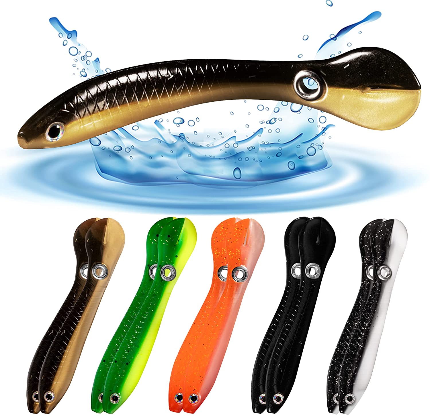 Soft Bionic Fishing Lure Plastic 10PCS Swimming Bait Bass Loach