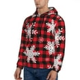 thumbnail image 3 of Salouo Snowflakes On A Buffalo Plaid Pattern Men's Fall Hoodie Sweatshirt,Sport Hoodie with Pockets for Men Pullover Casual Hooded Sweatshirt-Small, 3 of 7