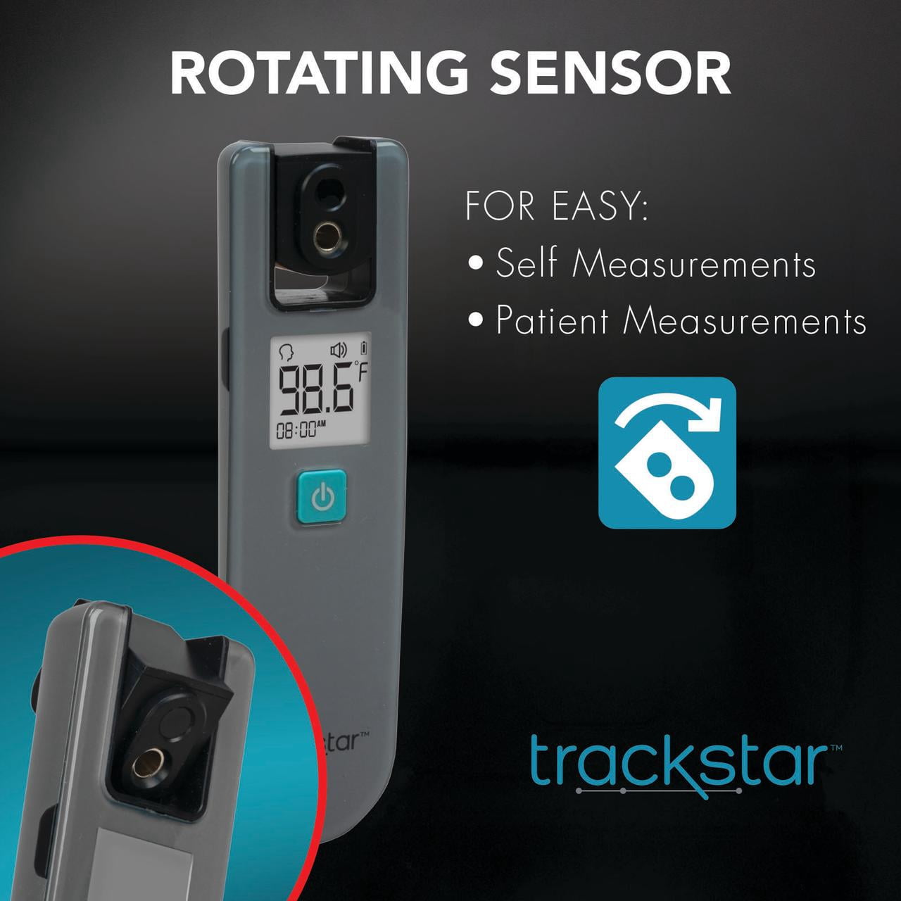 Trackstar Infrared Rotating Thermometer | Monitoring App | Measure, Track, Share