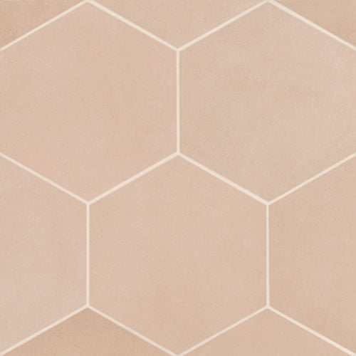 Momoiro Blush Matte Hexagon Porcelain Tile, 11.5" x 10"