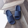 thumbnail image 2 of HNMKIU Cozy Slippers Summer Solid Color Slides for Women Men Indoor Bathroom Hotel Soft Sole Couples Casual Breathable Womens Shoes Blue,8.5, 2 of 6