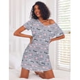 thumbnail image 3 of Ekouaer Cotton Nightgowns for Women 3 Pack Sleepshirts Short Sleeve Night Shirt Tshirt Night Gown Soft Sleepwear Print Sleep Dress, 3 of 6