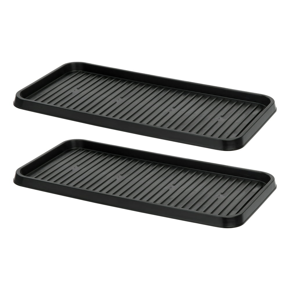 IRIS Large Shoe Tray, 2 Pack, Black
