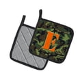 thumbnail image 2 of Letter E Monogram - Camo Green Pair of Pot Holders, 2 of 2