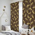 thumbnail image 5 of Blackout Kids Curtains,Brown Cartoon Dinosaurs Skeletons Pattern Childrens Insulated Curtains Set Of 2,Bedroom Essentials,Toddler Room Decor 52"x84", 5 of 5