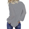 thumbnail image 4 of Pntutb Mujer Impreso Camiseta Suelta Encaje Manga Larga Blusa Cuello Redondo Casual tops Pntutb Pntutb-1750, 4 of 5