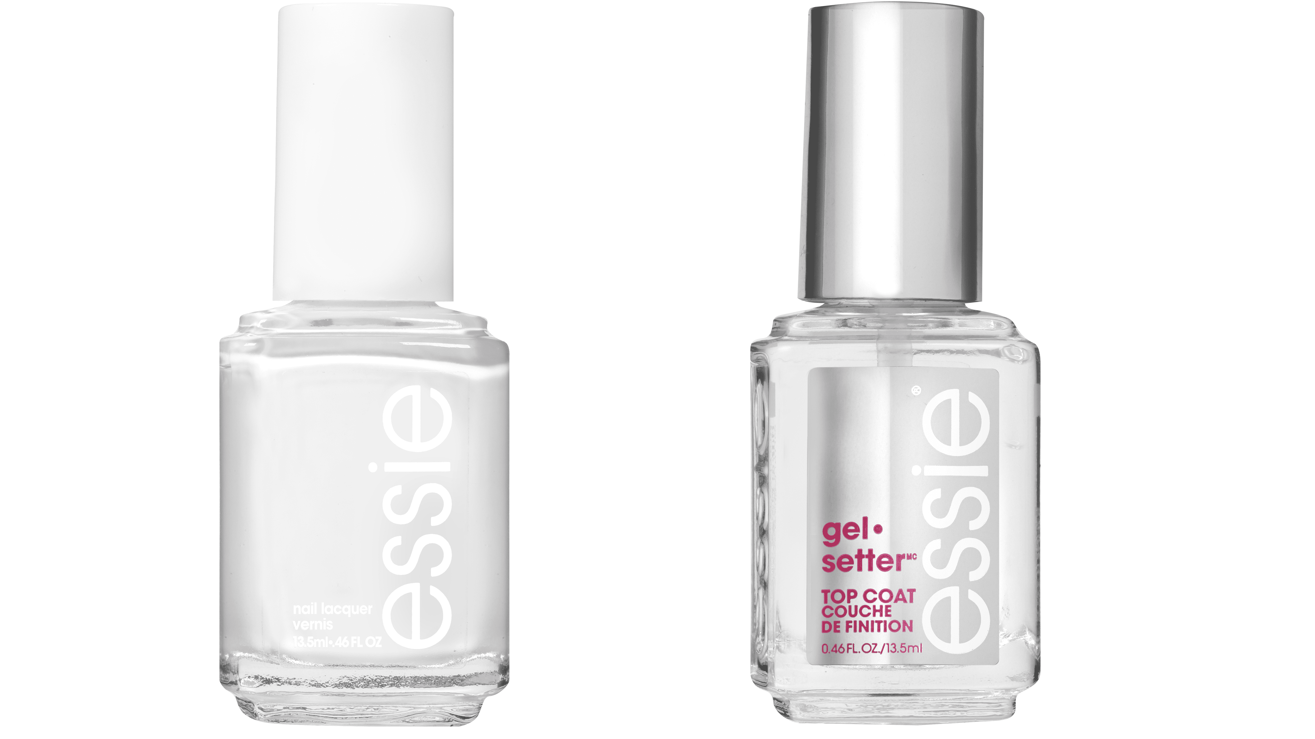 Essie nail polish (whites) blanc, 0.46 fl oz + Essie Gelsetter Top