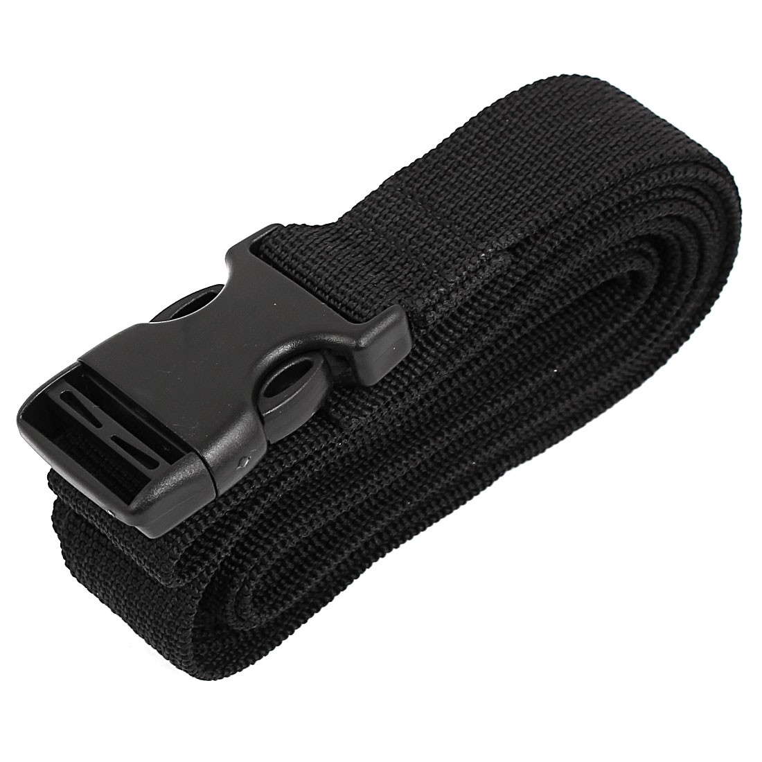 Unique Bargains Side Release Buckle Luggage Suitcase Backpack Baggage Belt Strap Black 2.5Mx25mm