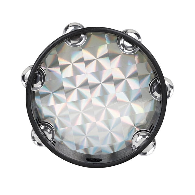 Wosthever Tambores de mano, instrumento de percusión de doble fila, juguete de de mano, tambor reflectante para KTV Party Church House Accesorios para instrumentos musicales cuadrado dorado