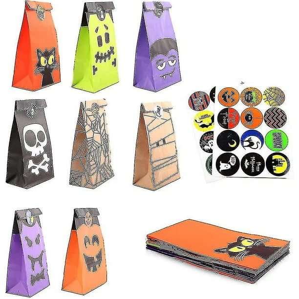 Bolsas de dulces de Halloween. Bolsas de papel. Juego de 24 bolsas de fiesta, bolsas de papel, bolsas de regalo