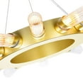 thumbnail image 2 of CWI Lighting Collar 14 Light Contemporary Metal Chandelier in Satin Gold, 2 of 5