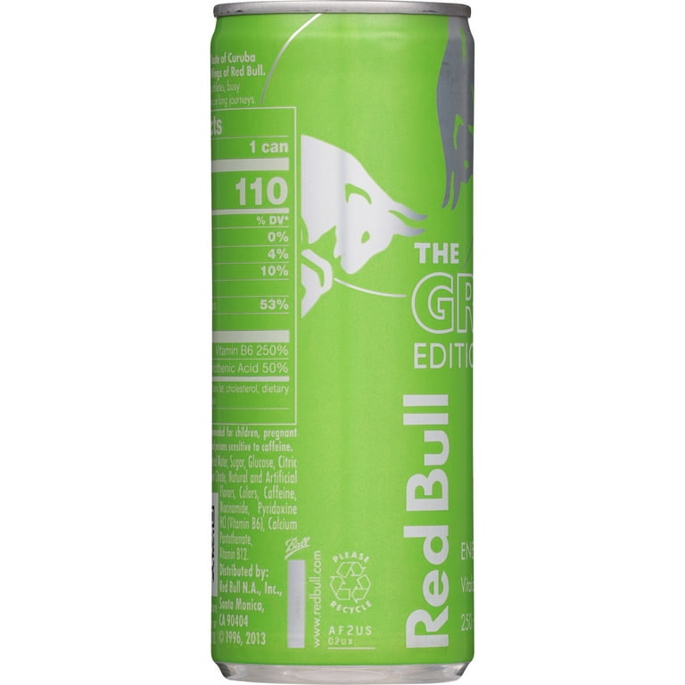 6 pack) Red Bull Green Edition Energy Drink, Curuba Elderflower