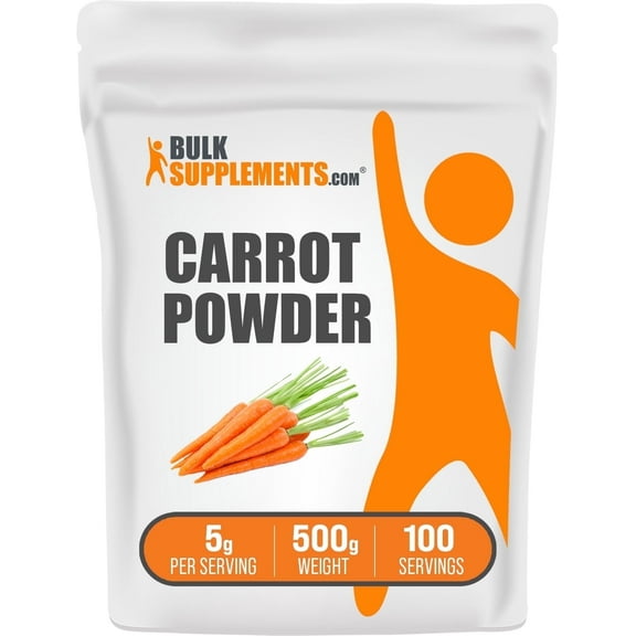 BulkSupplements Carrot Powder - 5g per Serving - 500 Grams (1.1 lbs) - 100 Servings