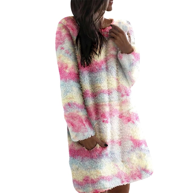 Moda mujer invierno casual impresión vestido o-cuello manga larga sexy vestido Fridja nbo2674