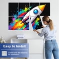 thumbnail image 5 of Classroom 8 Pack Art Acoustic Panels Sound Absorbing Colorful Rocket Launching Burst Rainbow Paint Splashes Decorative Soundproof Wall Panels Self Adhesive for Nursery Kids Game Room 48"x32", 5 of 7