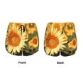 thumbnail image 3 of Gukieu Golden Sunflower In Field Print Women's Sports Shorts with Drawstring Elastic Waistband for Running, Yoga, Fitness-Large, 3 of 7