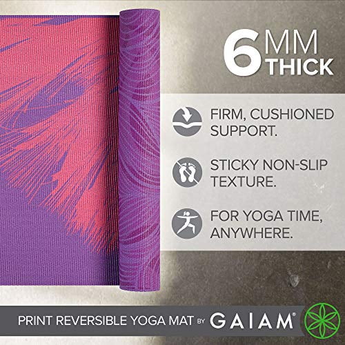 Gaiam Yoga Mat Premium Print Reversible Extra Thick Non Slip Exercise &  Fitness Mat for All Types of Yoga, Pilates & Floor Exe